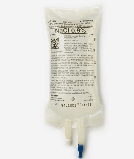 Sodium Chloride 0.9% IV Solution, 250mL | Baxter - Buy Medical Supplies Online Canada