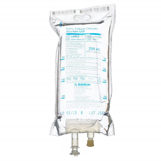 250ml Sodium Chloride 0.9% | BRAUN-IV Solutions-Birth Supplies Canada