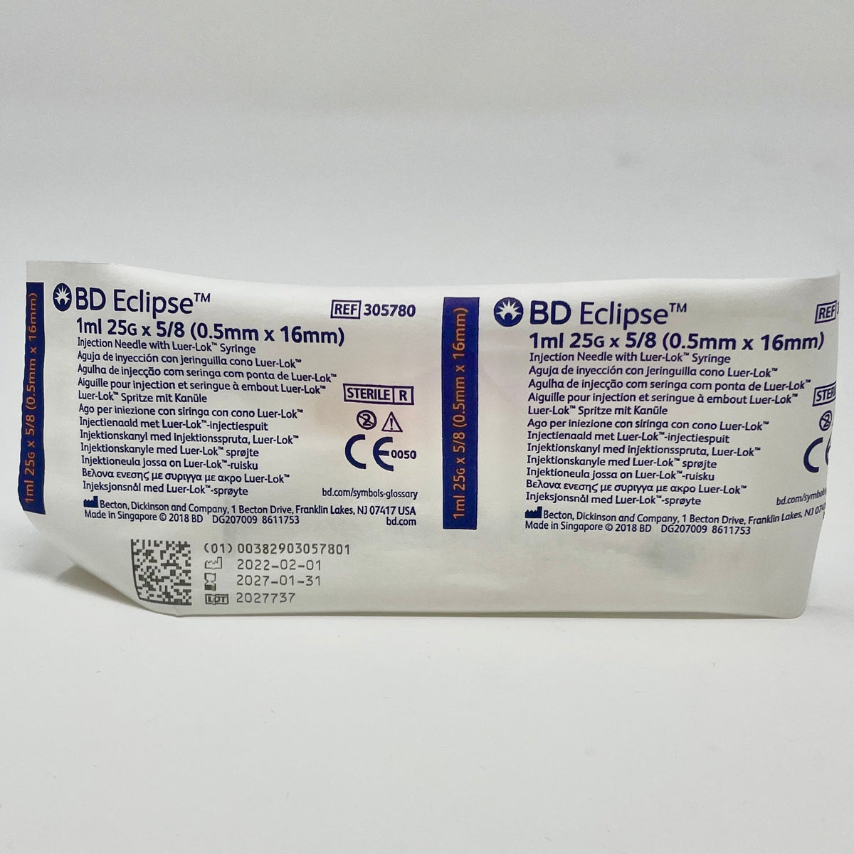 25G BD Eclipse Safety Syringe 3 mL with Attached Needle | BD-Needles-Birth Supplies Canada