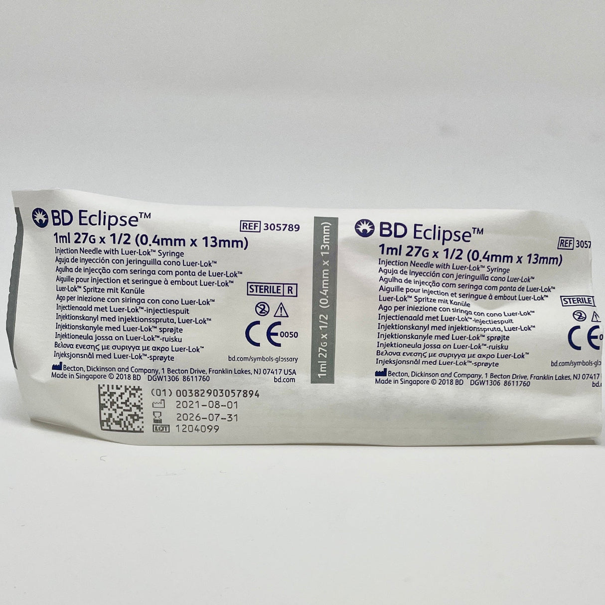 27G BD Eclipse Safety Syringe 1 mL with Attached Needle | BD-Needles-Birth Supplies Canada