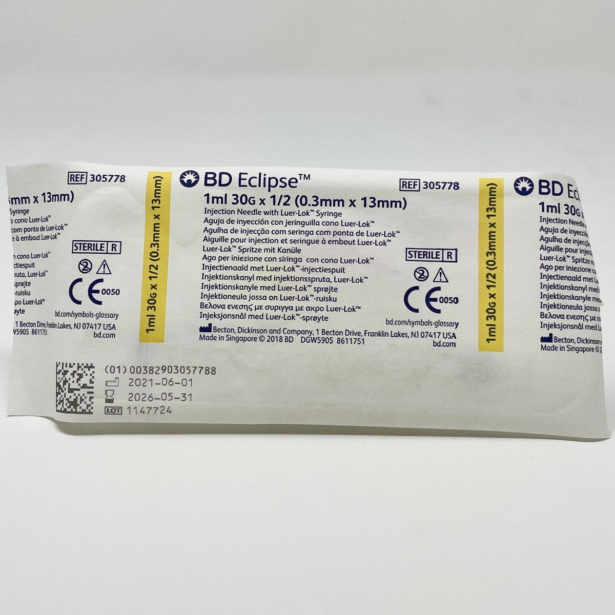 30G BD Eclipse Safety Syringe 1 cc (1 mL) Luer-Lok | BD-Needles-Birth Supplies Canada