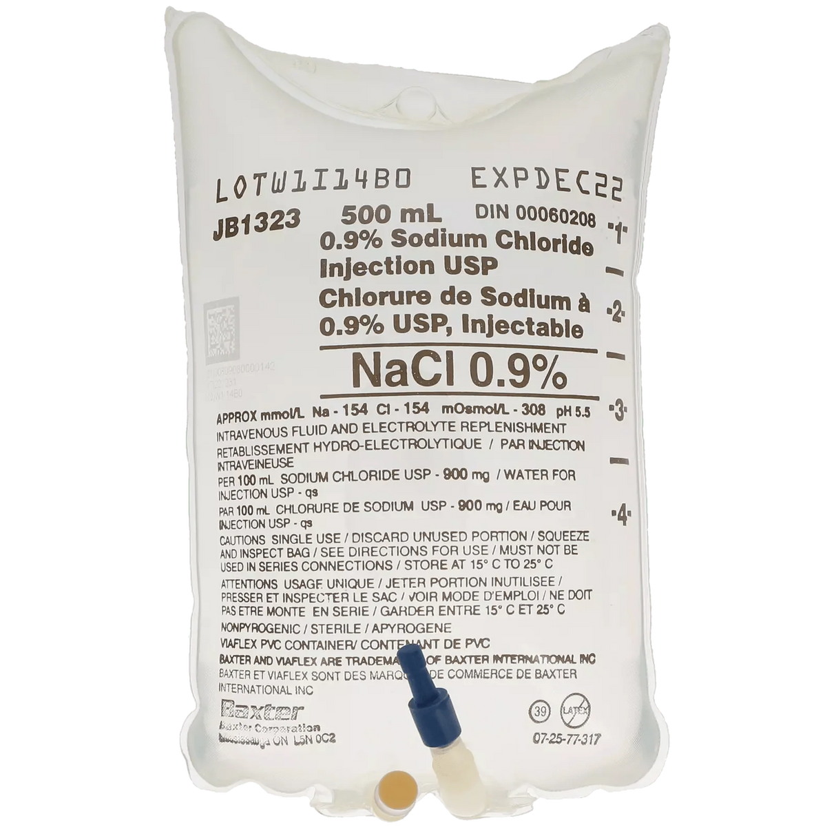 500ml Sodium Chloride 0.9% | BAXTER-IV Solutions-Birth Supplies Canada