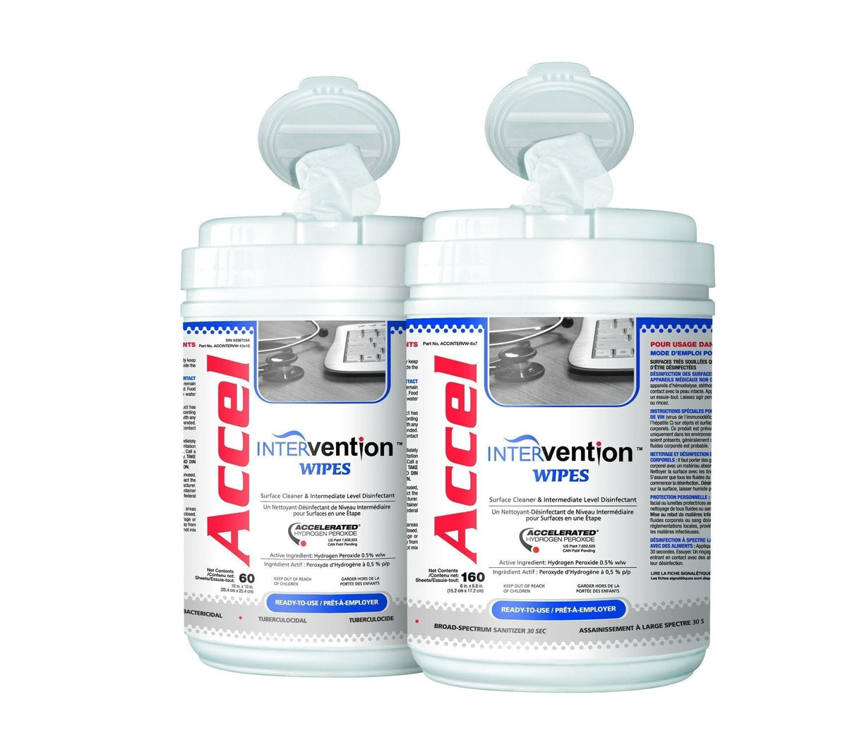 Accel Intervention Wipes AHP Disinfectant (60 Sec Kill Time) 160 Ct-Cleaning Supplies-Birth Supplies Canada
