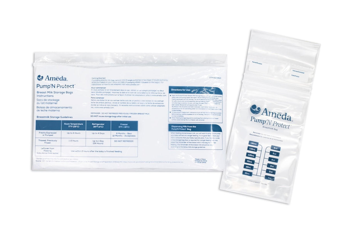 Ameda Pump ‘N Protect® Milk Storage Bags-Lactation Aids-Birth Supplies Canada
