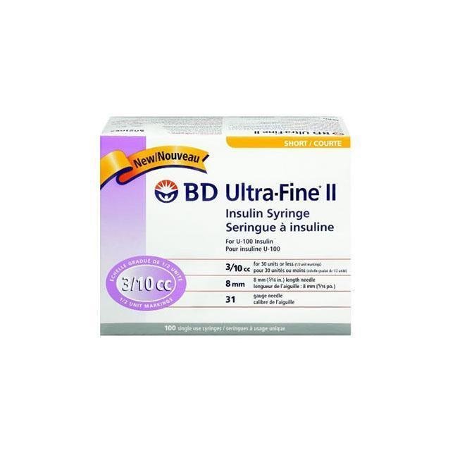 BD Ultra-Fine II Sterile Syringe with 31G Needle – 1 mL, Latex-Free-Needles-Birth Supplies Canada