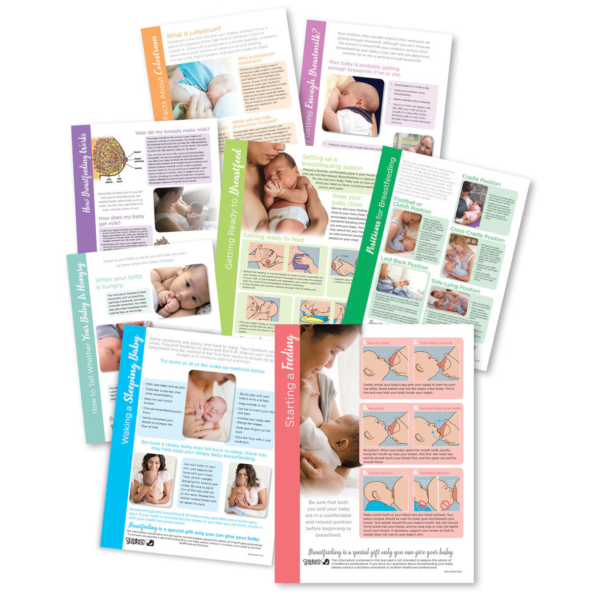 Breastfeeding Tear Pad Set (8), English/Spanish-Teaching Aids-Birth Supplies Canada
