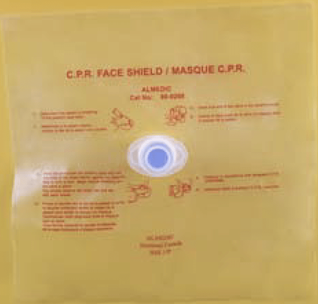 CPR face shield with one way valve-Medical Devices-Birth Supplies Canada