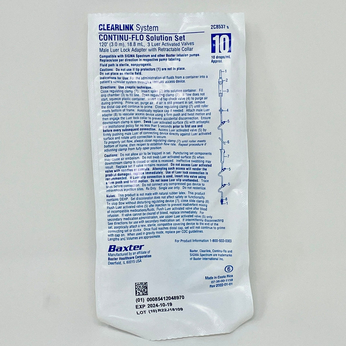 Clearlink Continu-Flo Solution Set, 3Y LL 110IN 10DPM-Medical Devices-Birth Supplies Canada