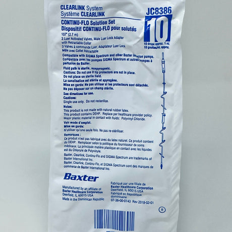 Continu-Flo solution set - CLEARLINK-Medical Devices-Birth Supplies Canada