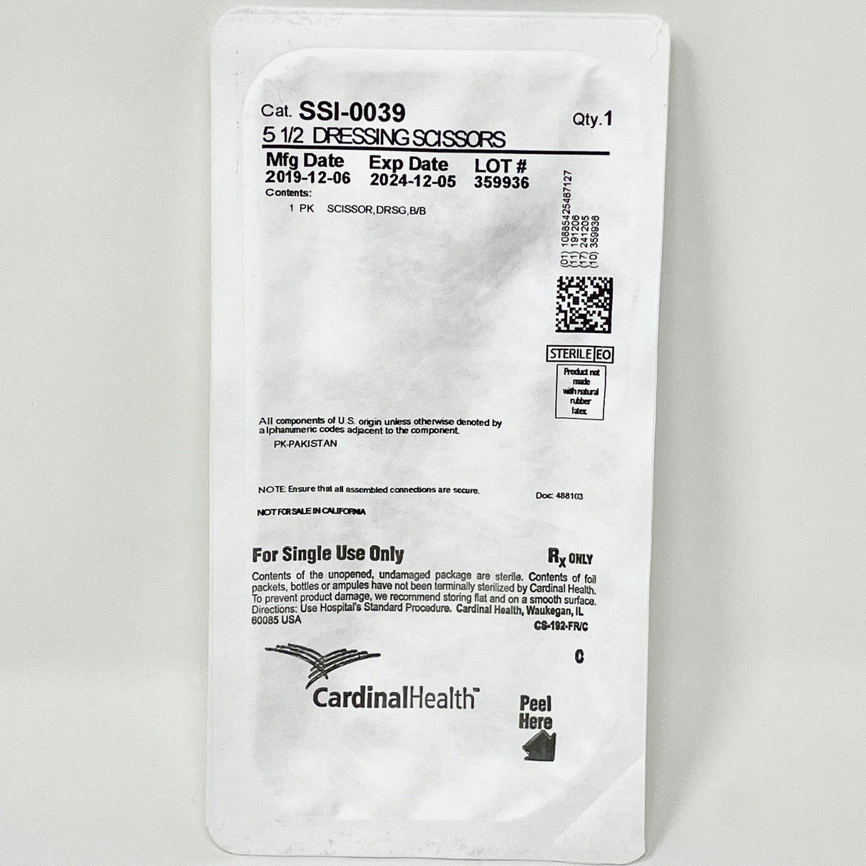 Dressing Scissors 5.5" ~ STERILE-Medical Instruments-Birth Supplies Canada