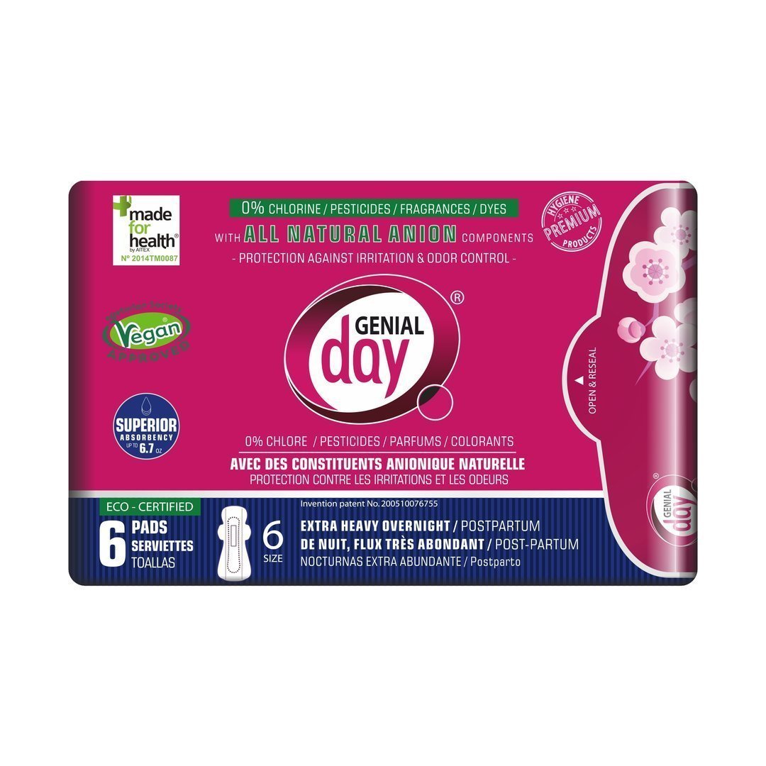 ECO-Certified Overnight/Postpartum Pads-Postpartum Supplies-Birth Supplies Canada