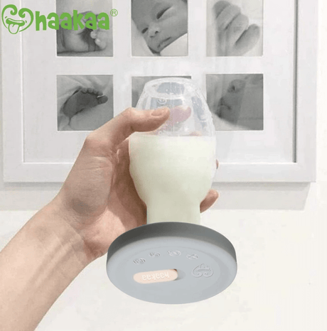 Haakaa Grey Silicone Lid ~ fits all pumps-Breastfeeding-Birth Supplies Canada