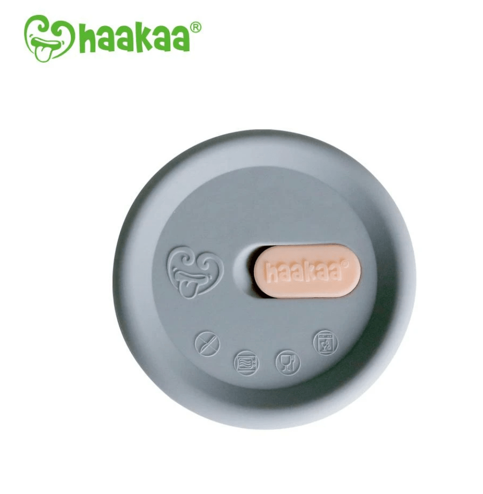 Haakaa Grey Silicone Lid ~ fits all pumps-Breastfeeding-Birth Supplies Canada