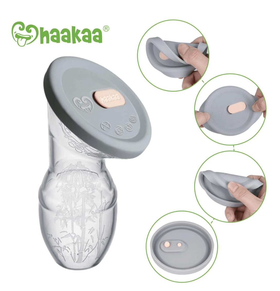 Haakaa Grey Silicone Lid ~ fits all pumps-Lactation Aids-Birth Supplies Canada