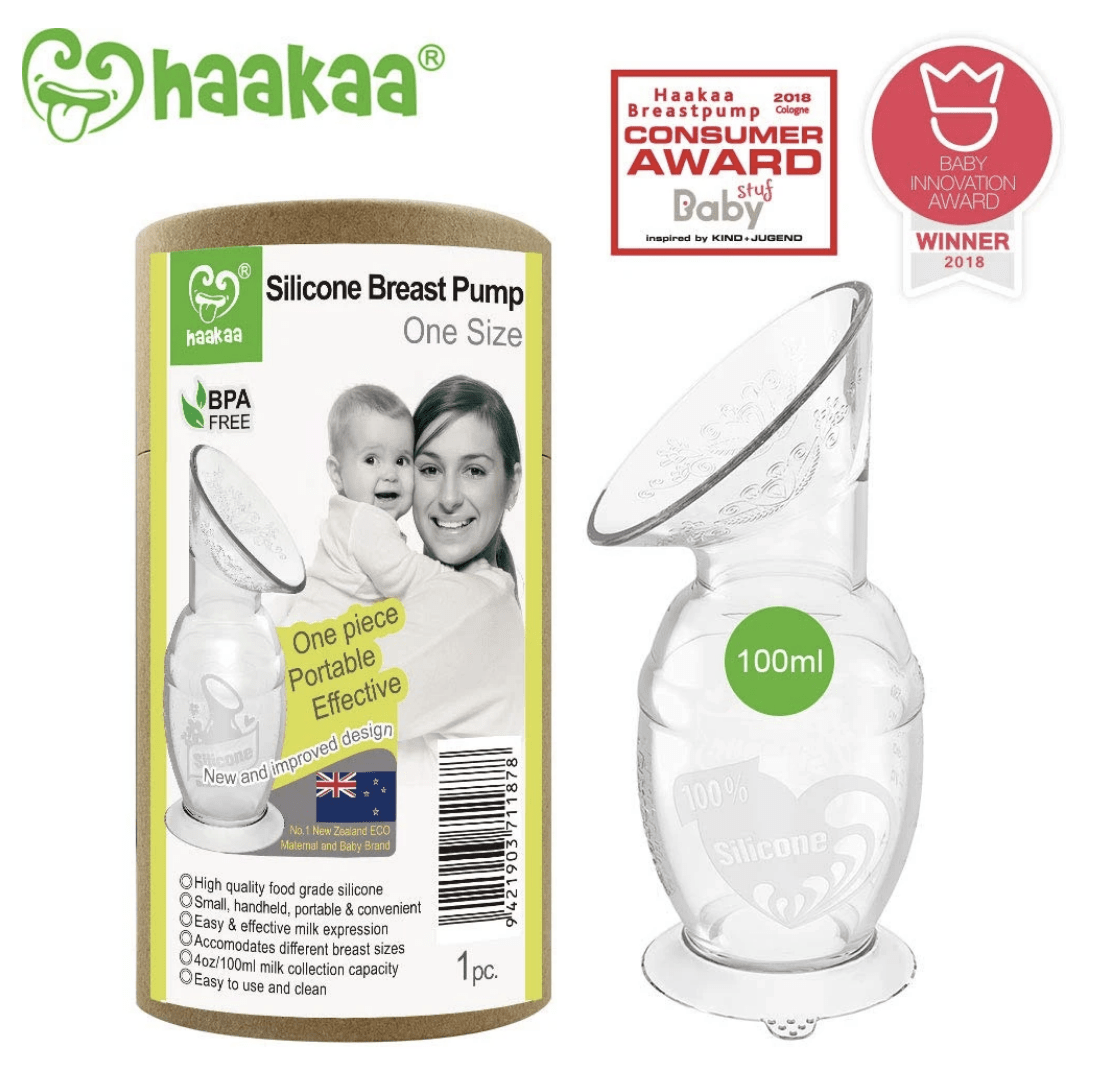 Haakaa Silicone Breast Pump with Base 100 ml-Breastfeeding-Birth Supplies Canada