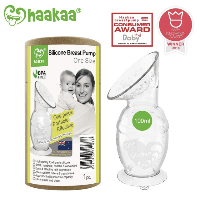 Haakaa Silicone Breast Pump with Base 100 ml-Breastfeeding-Birth Supplies Canada