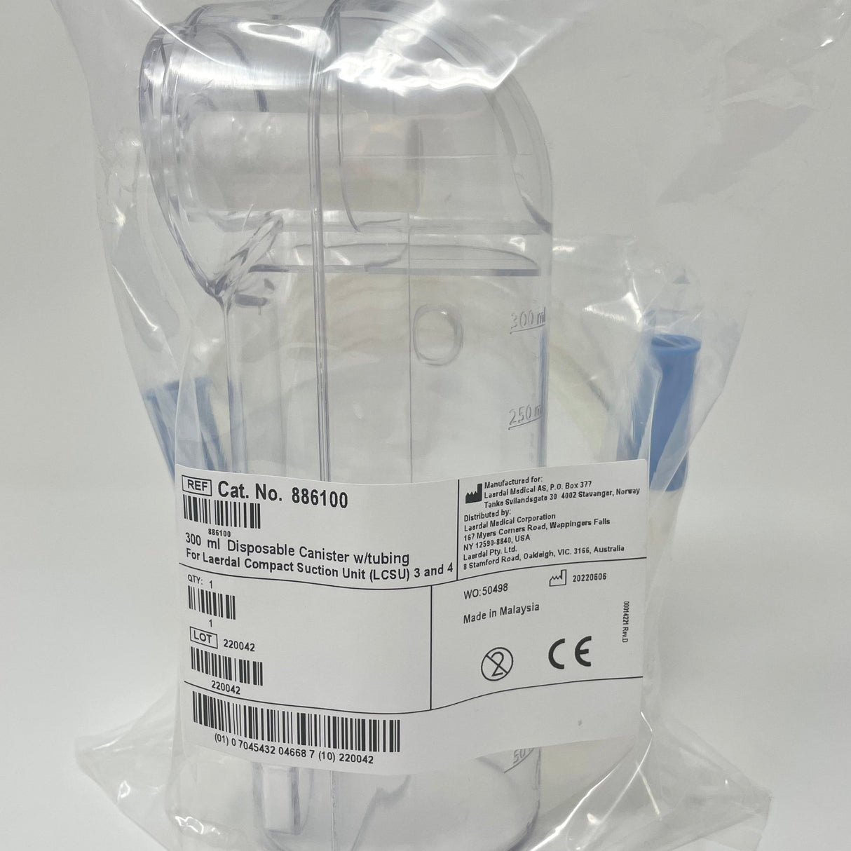 Laerdal 300mL Disposable Canister with Tubing – For LCSU 3 & 4 Suction Units - Buy Medical Supplies Online Canada