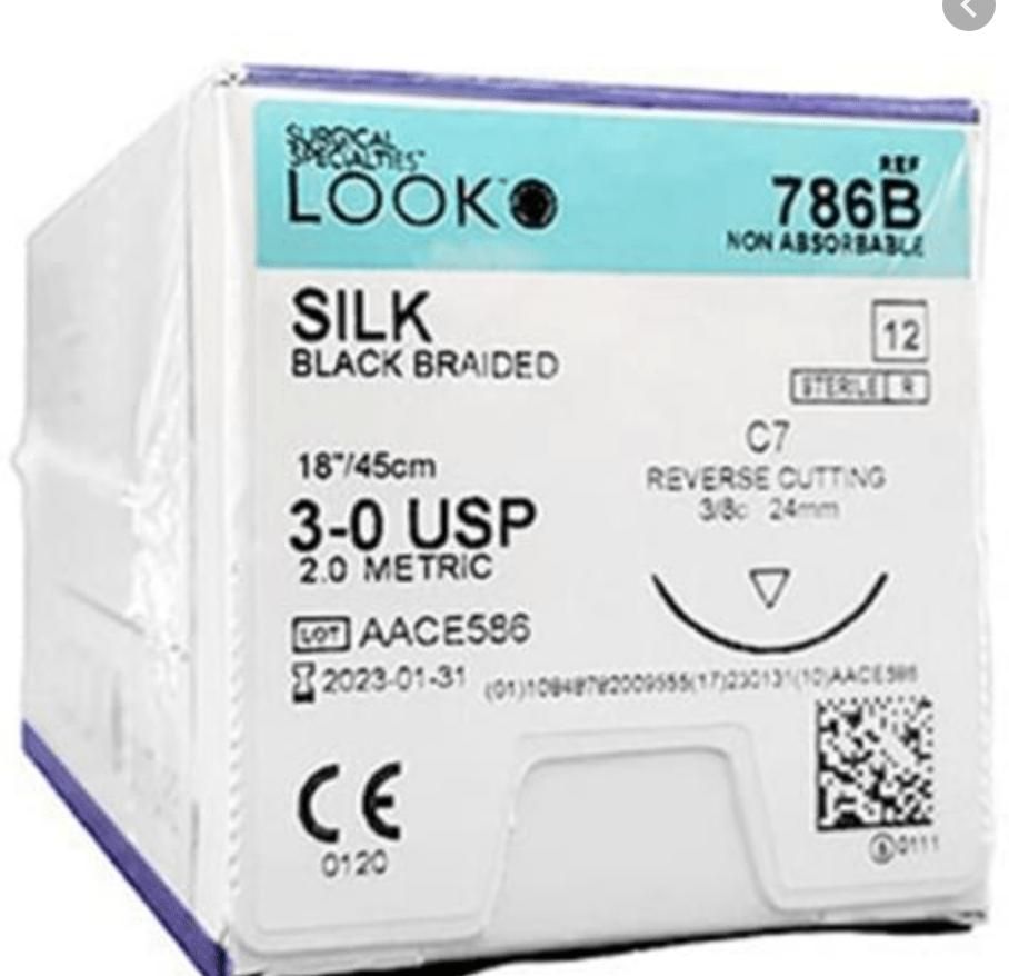 Look™ Non Absorbable Suture, Silk-Suture Supplies-Birth Supplies Canada