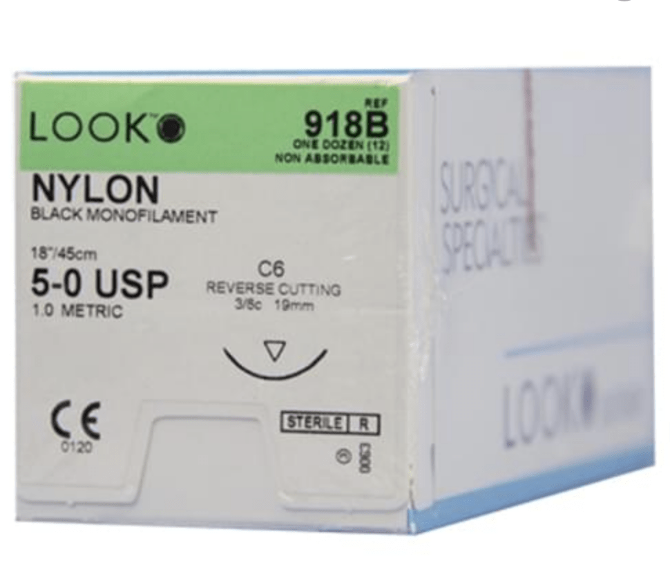 Look™ Non Absorbable Suture, Nylon-Medical Devices-Birth Supplies Canada