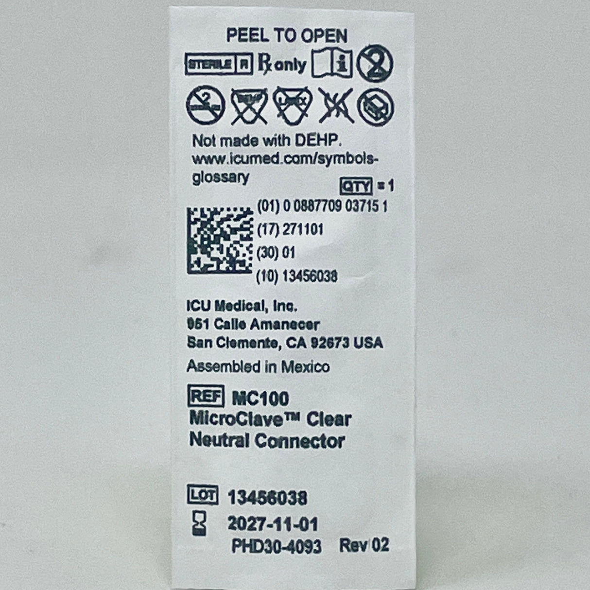 MicroClave Clear Needleless Connector-IV Supplies-Birth Supplies Canada
