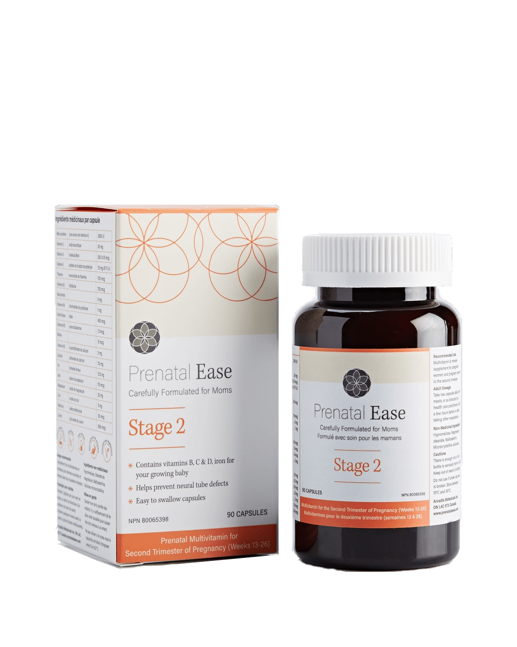 Prenatal Ease ~ Second Trimester Vitamins-Supplements-Birth Supplies Canada