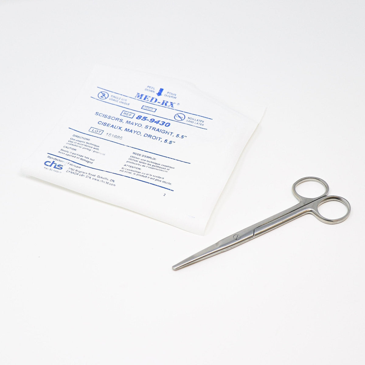 Sterile Mayo Scissors (6.75 Inch) | Straight, Disposable-Medical Instruments-Birth Supplies Canada