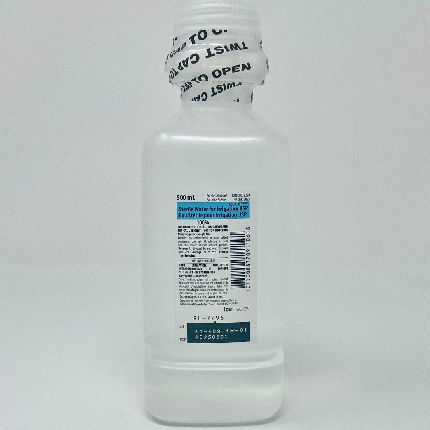 Sterile Water For Irrigation Bottle-IV Solutions-Birth Supplies Canada
