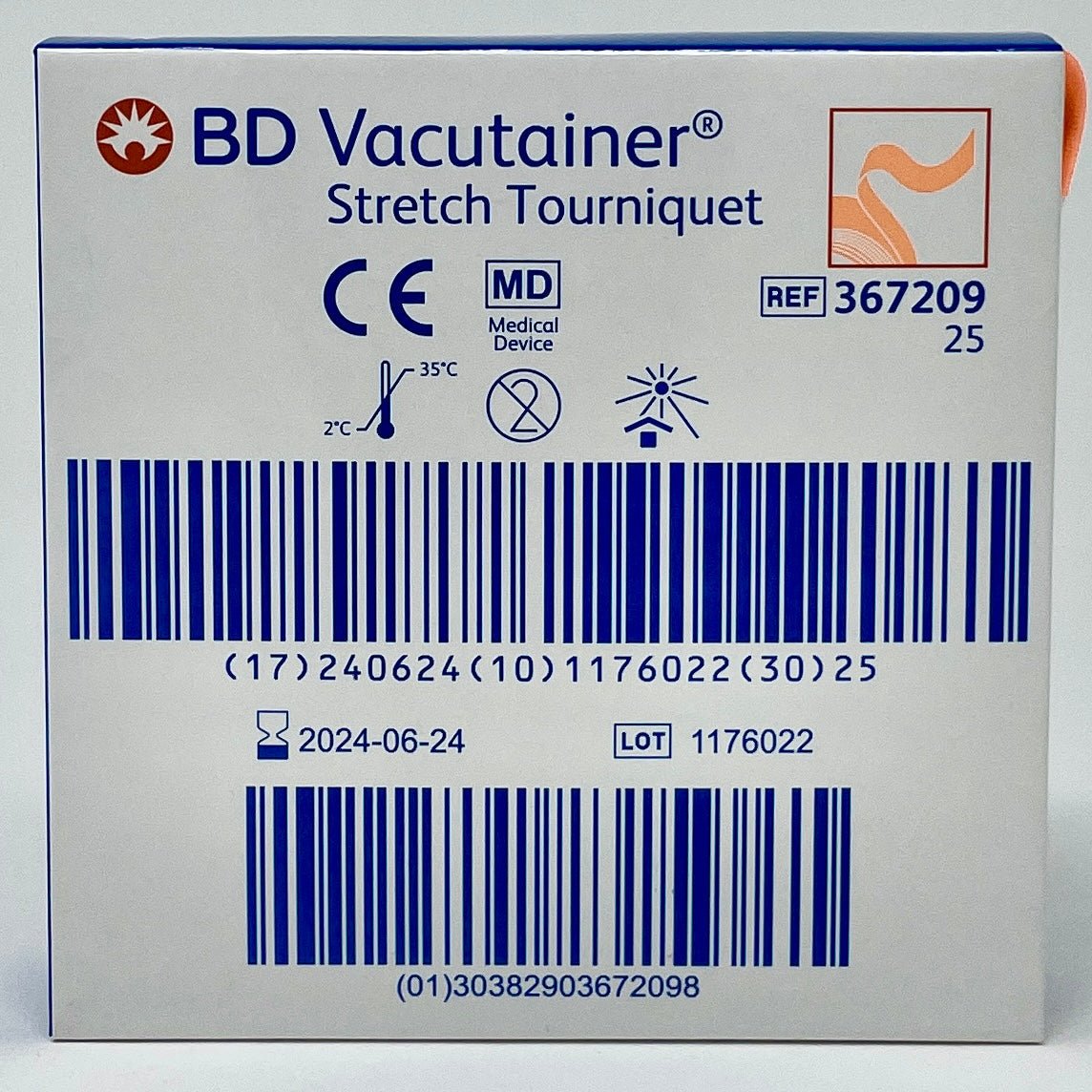 Stretch Tourniquet, 1" x 18", in Dispensing box - Latex free-IV Supplies-Birth Supplies Canada