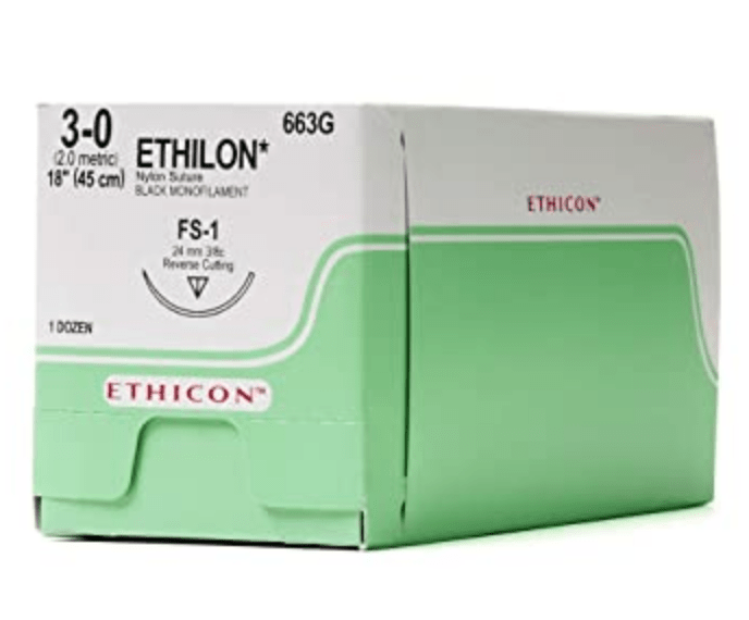 Ethicon Nylon Sutures – Non - Absorbable Monofilament (P - 3 Needle) - Buy Medical Supplies Online Canada