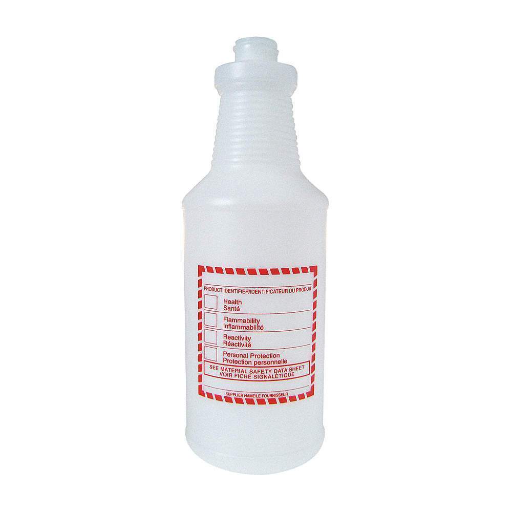 WHMIS Plastic Spray Bottle with Chemical Resistant Sprayer - 32oz (946mL)-Cleaning Supplies-Birth Supplies Canada