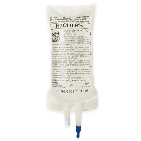 250ml Sodium Chloride 0.9% | BAXTER-IV Solutions-Birth Supplies Canada
