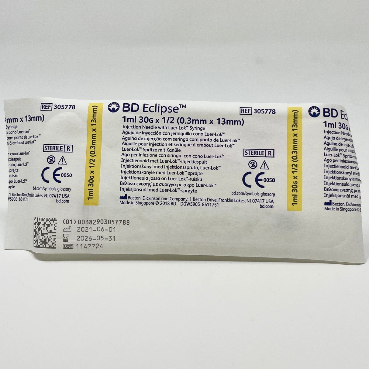 30G Needle w/ Syringe Eclipse | BD-Medical Devices-Birth Supplies Canada