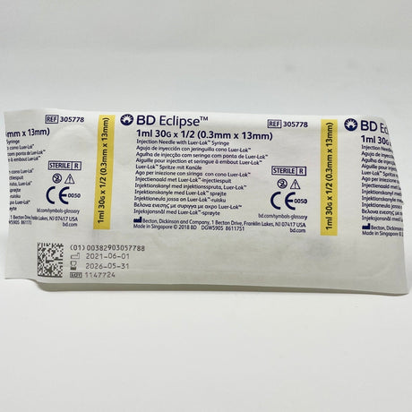 30G Needle w/ Syringe Eclipse | BD-Medical Devices-Birth Supplies Canada
