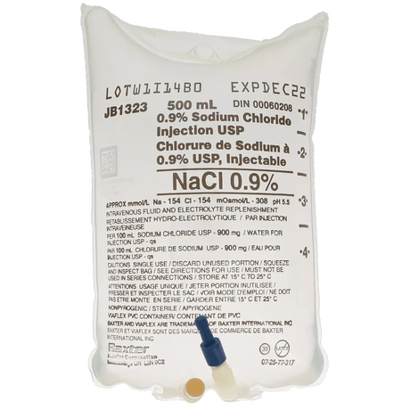 500ml Sodium Chloride 0.9% | BAXTER-IV Solutions-Birth Supplies Canada