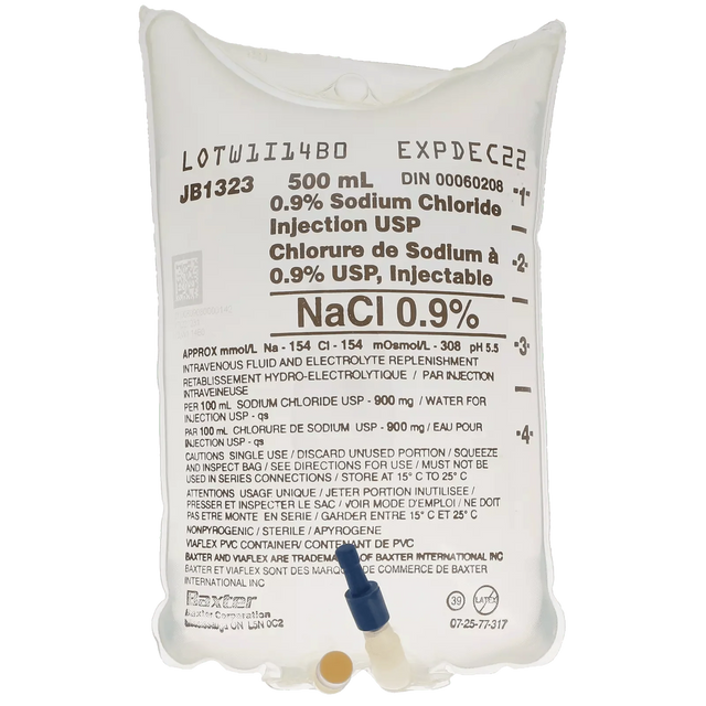 500ml Sodium Chloride 0.9% | BAXTER-IV Solutions-Birth Supplies Canada