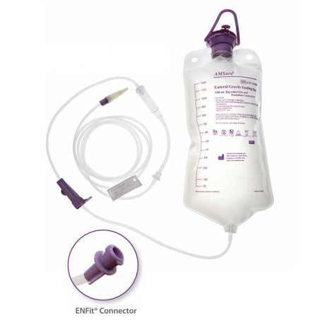 AMSure Enteral Gravity Feeding Sets w/Enfit Transition Connectors, 1200mL - Buy Medical Supplies Online Canada