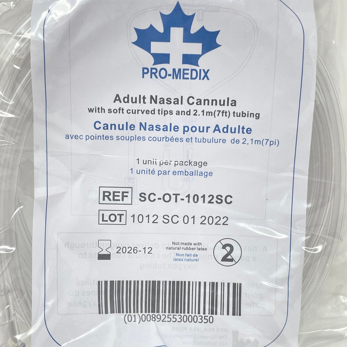 Adult Nasal Cannula with 7ft SureFlow™ Tubing - Buy Medical Supplies Online Canada