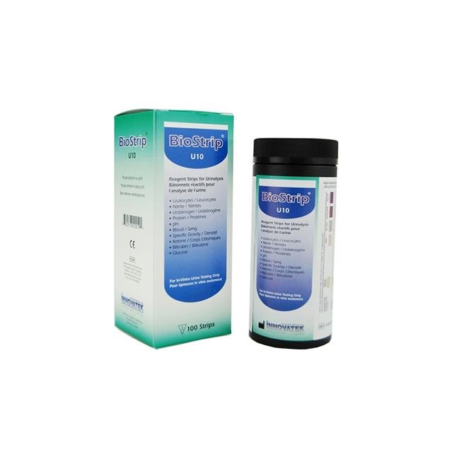 BioStrip® U10 Urine Reagent Strips | 10-Parameter Urinalysis (Box of 100)