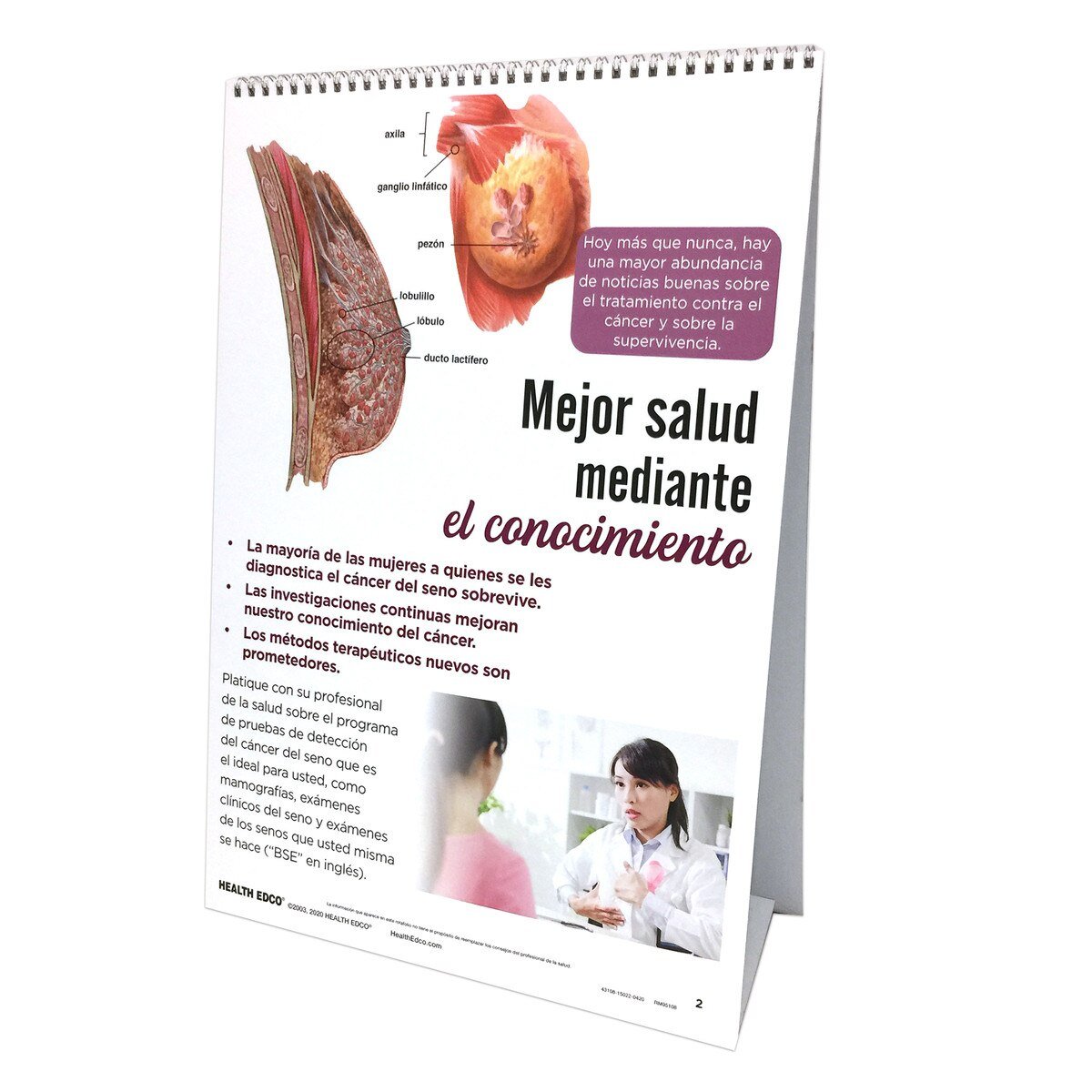 Breast Care Flip Chart, English/Spanish | Healthcare Training Model - Buy Medical Supplies Online Canada