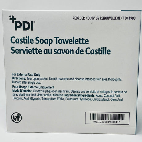 Castile Soap Towelettes – Individually Wrapped, Box of 100 - Buy Medical Supplies Online Canada