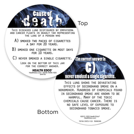 Cause of Death: Secondhand Smoke Display | Healthcare Training Model - Buy Medical Supplies Online Canada