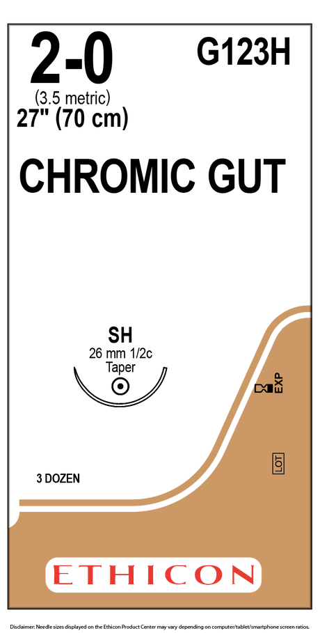 Ethicon Chromic Gut Sutures with SH Needle – Absorbable, 27" (70cm) - Buy Medical Supplies Online Canada
