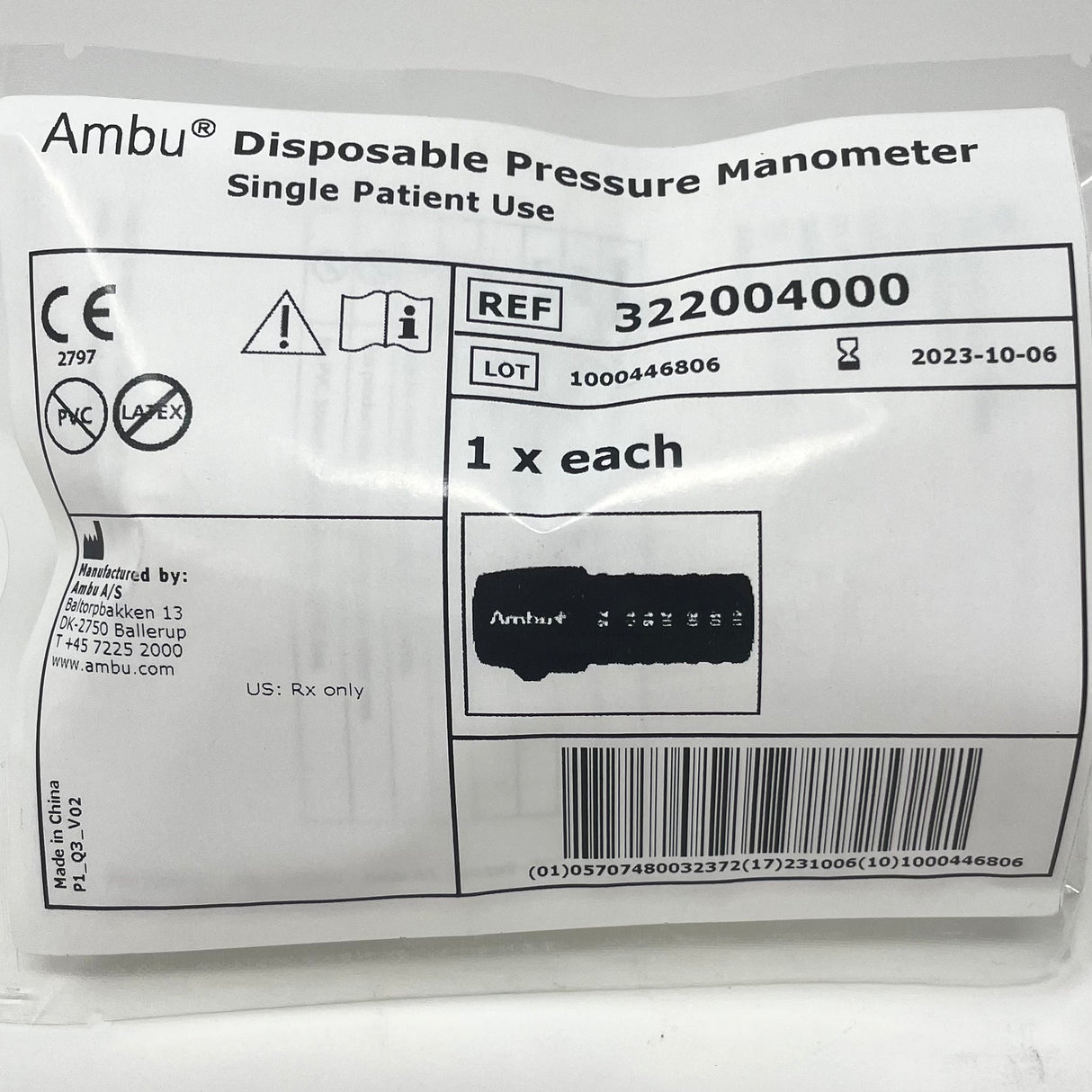 Ambu Disposable Manometer – Single - Use Ventilation Pressure Gauge - Buy Medical Supplies Online Canada
