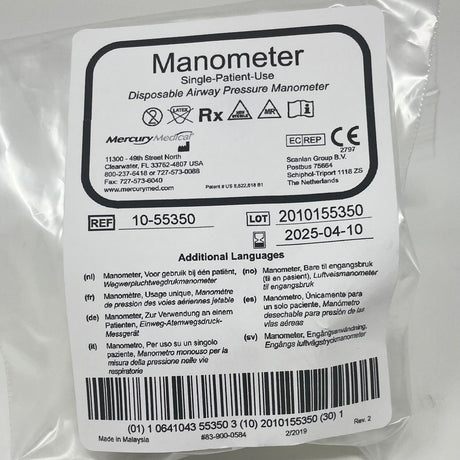 Mercury Medical Disposable Pressure Manometer - Buy Medical Supplies Online Canada
