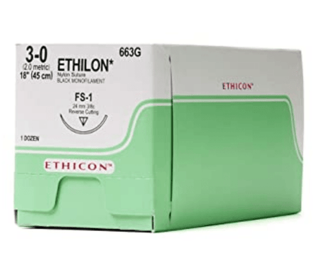 Ethicon Nylon Sutures – Non - Absorbable Monofilament (P - 3 Needle) - Buy Medical Supplies Online Canada
