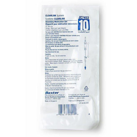 CLEARLINK Secondary Medication Set – 37", 10 Drop - Buy Medical Supplies Online Canada