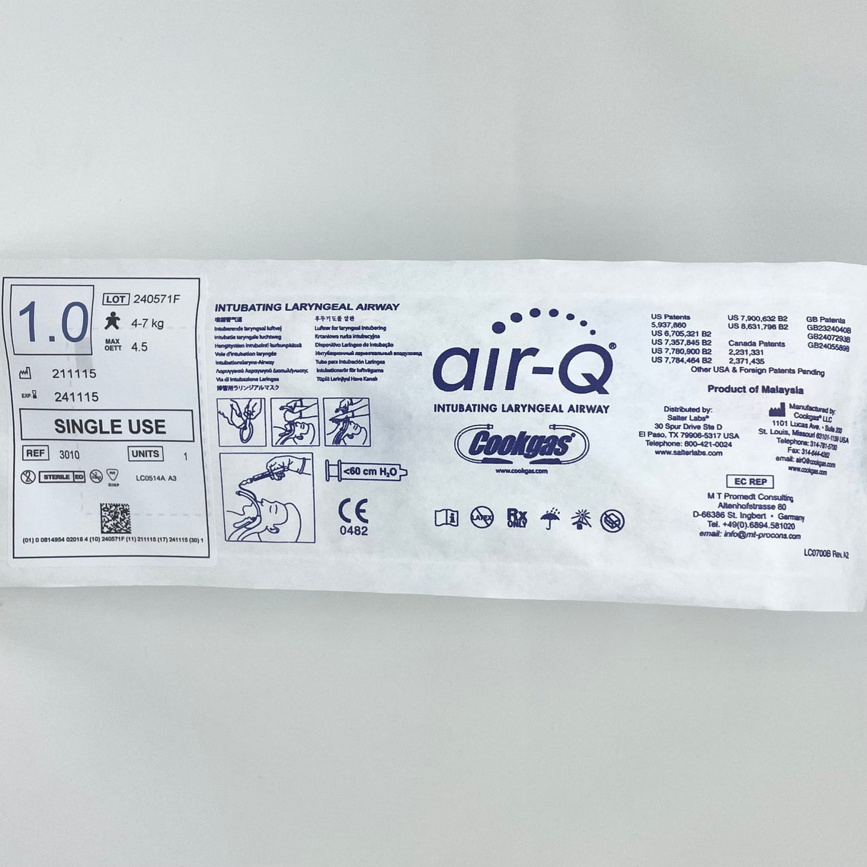 Infant Air - Q Intubating Laryngeal Mask Airway - Buy Medical Supplies Online Canada