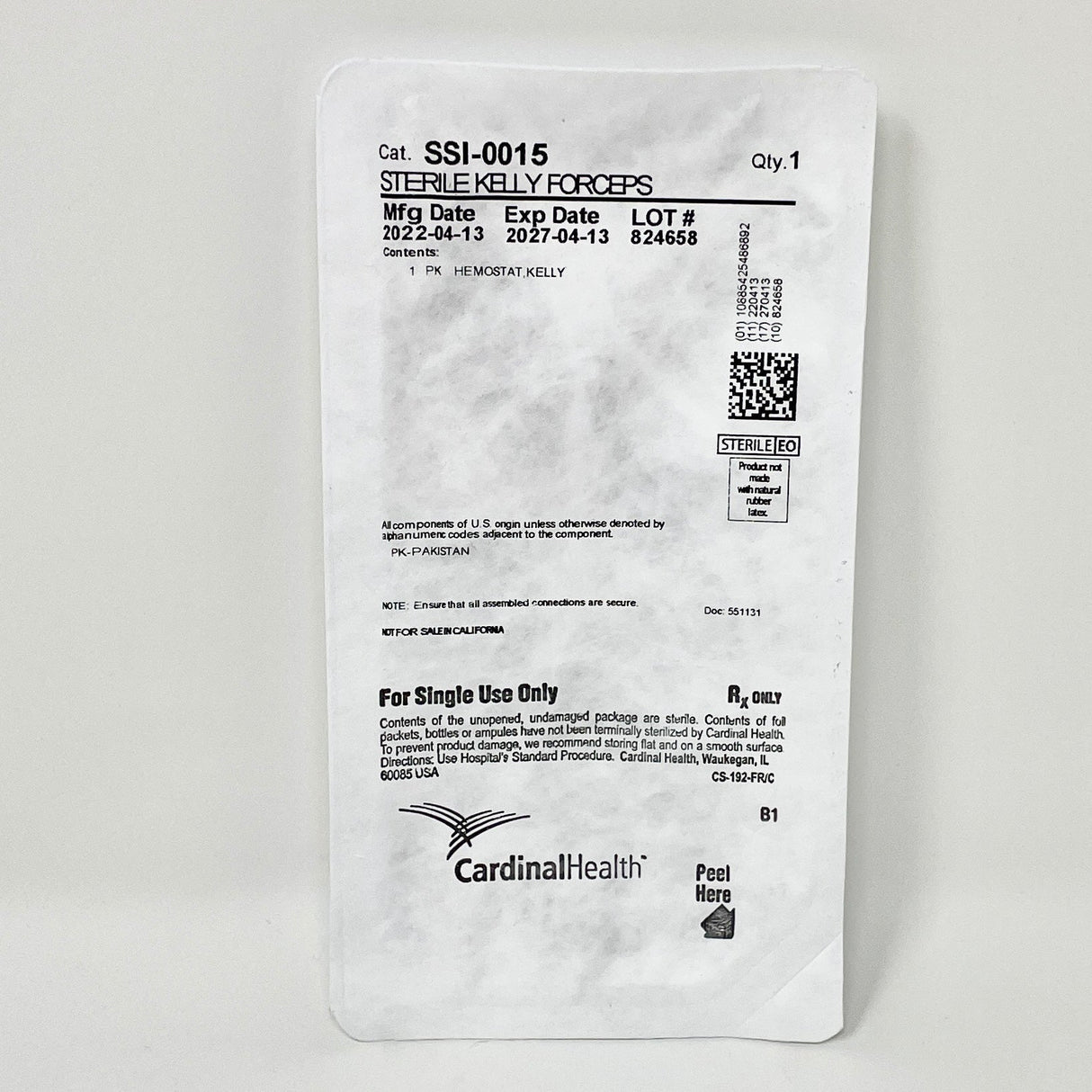 Kelly Forceps, 5.5" Curved ~ STERILE-Instruments-Birth Supplies Canada