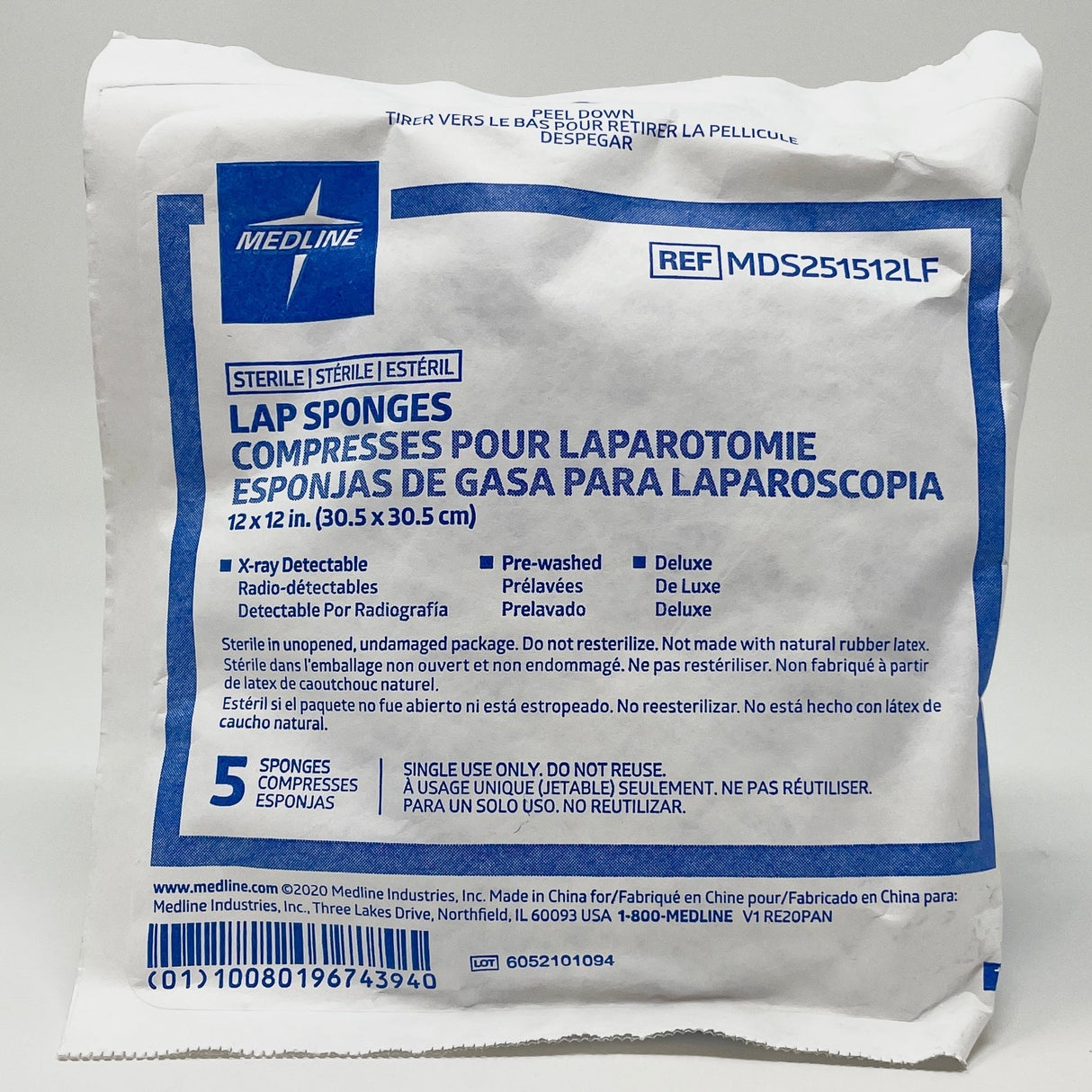 Lap Sponges – 12" x 12", 4 - Ply - Buy Medical Supplies Online Canada