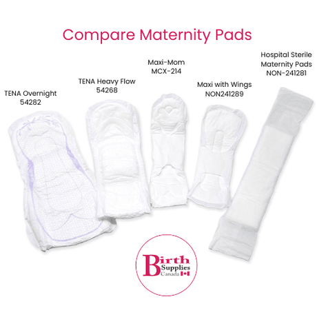 Hospital Sterile Maternity Pads with tails-Postpartum Supplies-Birth Supplies Canada